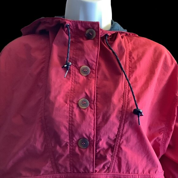 Columbia Vintage Mens Red Kangaroo Zip Pouch Side Pocket Pullover Hoodie - Picture 4 of 10